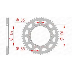 Steel motorcycle crown Afam 520 42 T image-0
