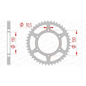 Steel motorcycle crown Afam 520 41 T image-0