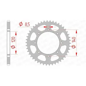 Rear steel motorcycle sprocket Afam 520 37 dents image-0