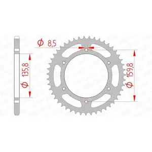 Rear steel motorcycle sprocket Afam 520 40 dents image-0