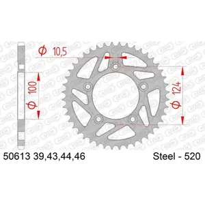 Steel Motorcycle Crown Afam 520 Ducati 797 Monster image-0