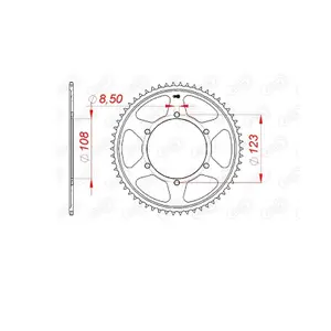 Rear steel motorcycle sprocket Afam 428 58 dents image-0