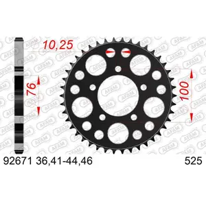 Rear steel motorcycle sprocket Afam 525 46 dents image-0