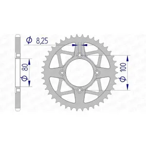 Aluminium Motorcycle Sprocket Afam 520 43T image-0