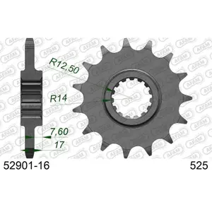 Front steel motorcycle sprocket Afam 525 16 dents image-0