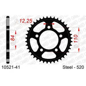 Rear steel motorcycle sprocket Afam 520 41 dents image-0