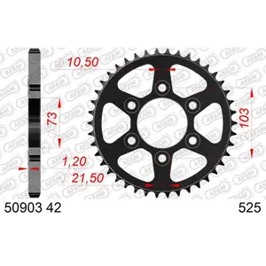 Rear steel motorcycle sprocket Afam 525 42 dents image-0