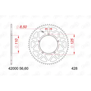 Motorcycle crown Afam 428 image-0