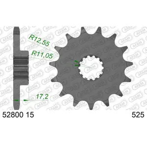 Πετάλι μηχανής μπροστινό από ατσάλι Afam 525 15 dents image-0