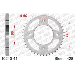 Rear steel motorcycle sprocket Afam 428 41 dents image-0