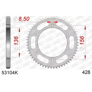 Couronne de moto standard en acier Afam 428 image-0