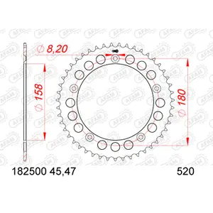 Rear steel motorcycle sprocket Afam 520 45 dents image-0