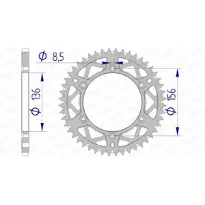 Aluminium Motorcycle Sprocket Afam 520 45T image-0