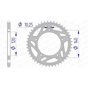 Aluminium Motorcycle Sprocket Afam 520 47T image-0