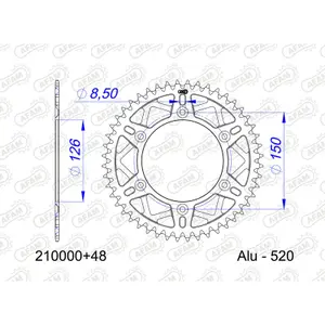 Standard 48-Tooth Aluminium Motorcycle Sprocket Afam 520 image-0