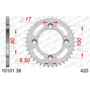 Steel sprocket Afam 420 38 dents image-0
