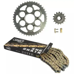 Motorcycle Chain Kit 420M 15/42 Reinforced with Standard Sprocket Afam Yamaha Dt 50 Mx [50] image-0