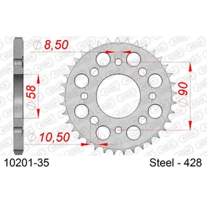 Steel sprocket Afam 428 35 dents image-0