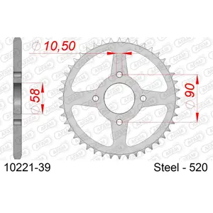 Steel sprocket Afam 520 39 dents image-0