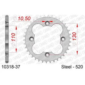 Steel sprocket Afam 520 37 dents image-0
