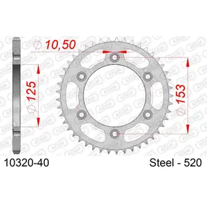 Steel sprocket Afam 520 40 dents image-0