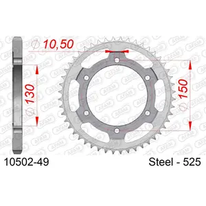 Pignon en acier Afam 525 49 dents image-0