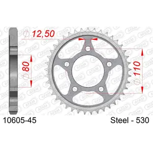 Steel sprocket Afam 530 45 dents image-0