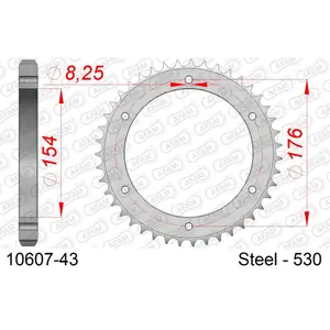 Pignon en acier Afam 530 43 dents image-0