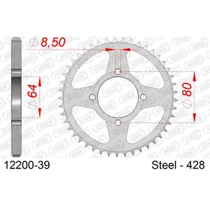 Steel sprocket Afam 428 39 dents image-0