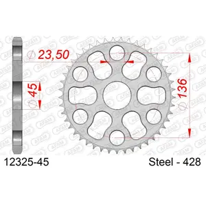 Kedjehjul av stål Afam 428 45 dents image-0