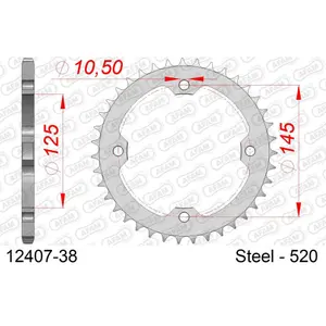 Ritzel aus Stahl Afam 520 38 dents image-0