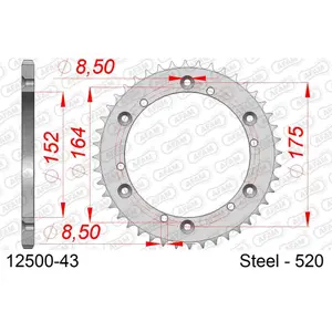 Χάλκινο πινιόν Afam 520 43 dents image-0