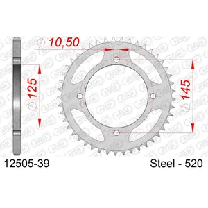 Ritzel aus Stahl Afam 520 39 dents image-0