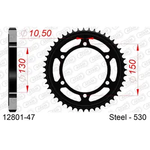 Steel sprocket Afam 530 47 dents image-0