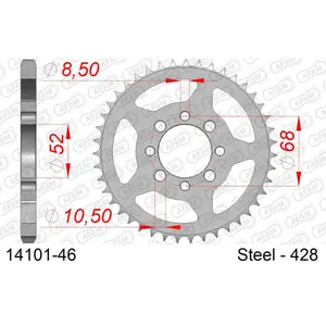 Steel sprocket Afam 428 46 dents image-0