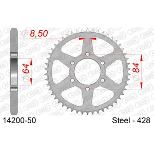 Steel sprocket Afam 428 50 dents image-0