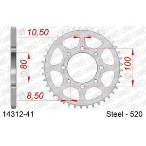 Ritzel aus Stahl Afam 520 41 dents image-0