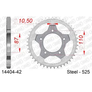 Steel sprocket Afam 525 42 dents image-0