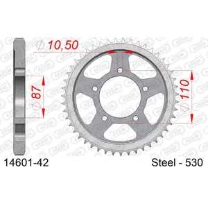 Steel sprocket Afam 530 42 dents image-0