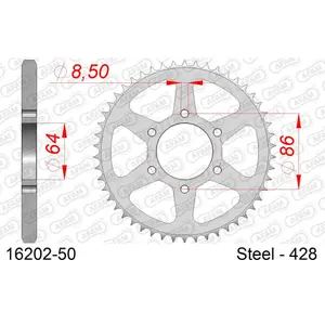 Steel sprocket Afam 428 50 dents image-0