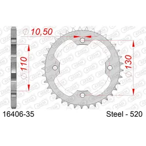 Steel sprocket Afam 520 35 dents image-0