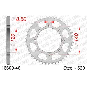 Χάλκινο πινιόν Afam 520 46 dents image-0