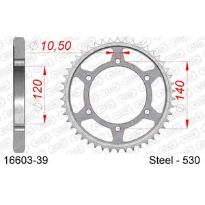 Steel sprocket Afam 530 39 dents image-0