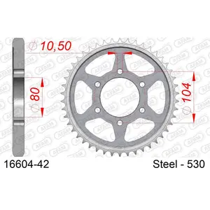 Steel sprocket Afam 530 42 dents image-0