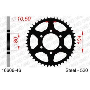 Steel sprocket Afam 520 46 dents image-0