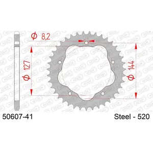 Πινιόν πίσω από χάλυβα για μοτοσικλέτα Afam 520 41 dents image-0