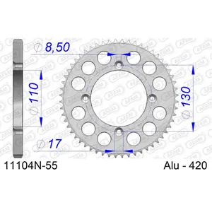 Sprocket Afam 420 55 dents image-0