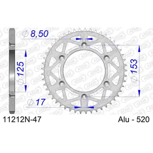 Sprocket Afam 520 47 dents