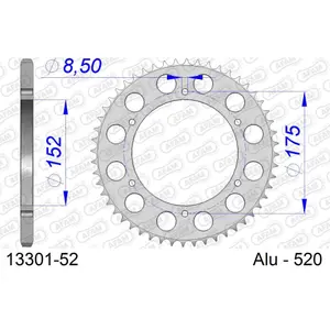 Πεταλιέρα Afam 520 52 dents image-0