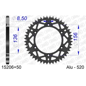 Sprocket Afam 520 50 dents image-0